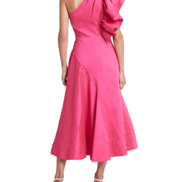 NWT Aje Sculptura Dress Linen Blend Dress Size 6 - Picture 2 of 10